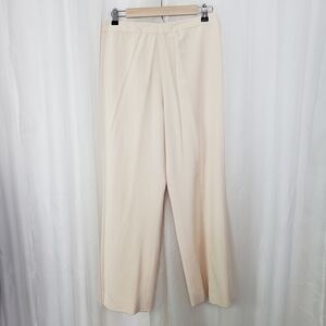 Carolina Herrera ivory wide leg silk pant size 10